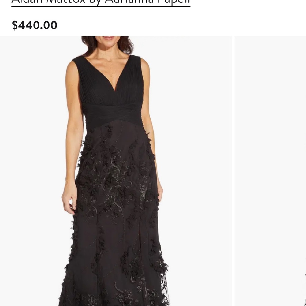 Adrianna Papell Black Evening Gown